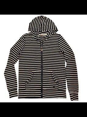 Roxy Women Blue White Stripe Hoodie Full Zip Size XL